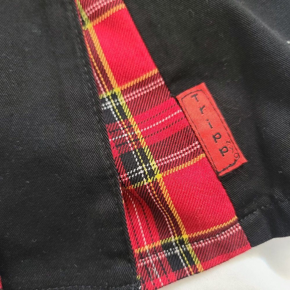 Vintage Tripp NYC Plaid Pleated Mini Skirt, Womens, Black, Red Plaid Pleats, XS - Picture 2 of 8